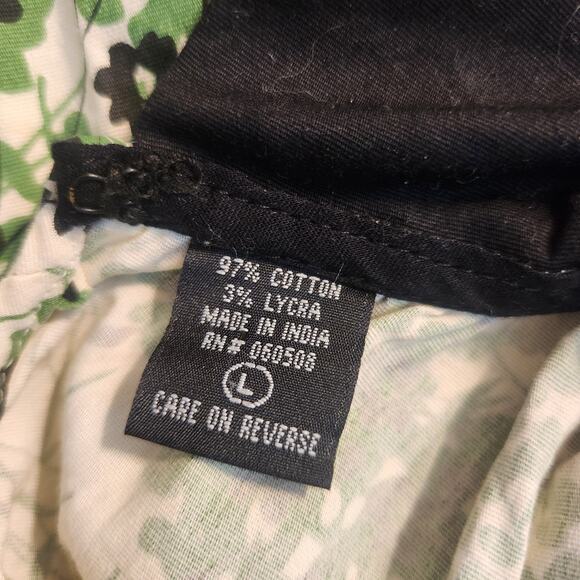 Angie Dress Sz Large Juniors Mini Collar Green Cream Floral Preppy Fairy Y2K Bow - Picture 12 of 16